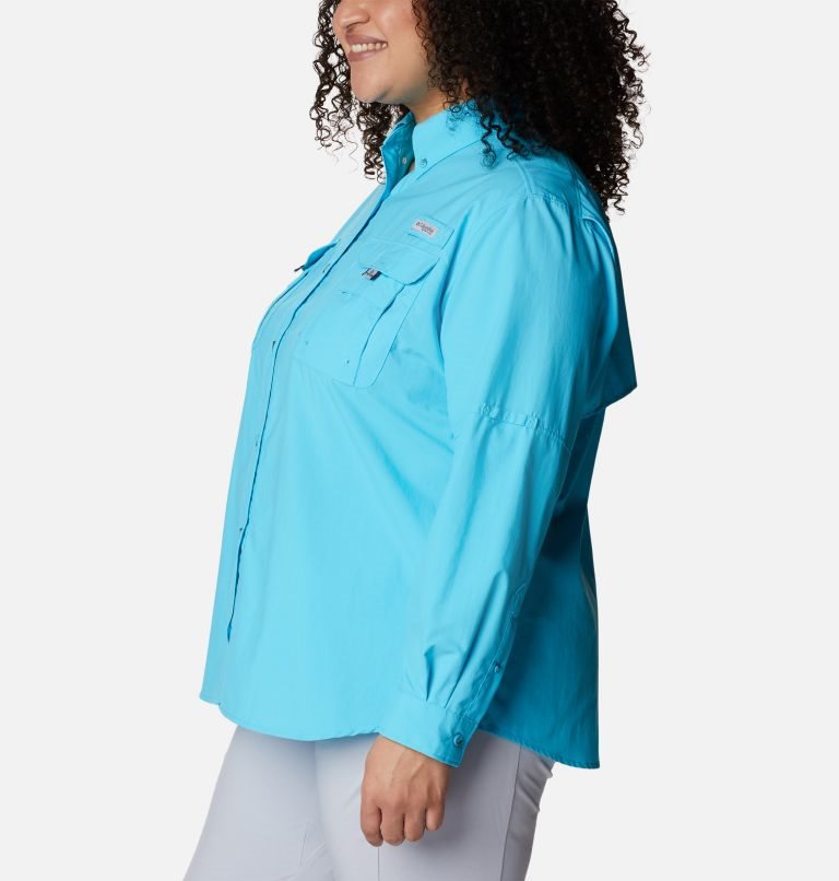 Camasa Columbia PFG Bahama Long Sleeve Dama Turcoaz | Plus Size WA809A1QS